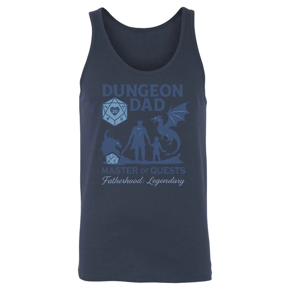 Dungeon Dad Master Of Quests Unisex Jersey Tank - Navy - 8
