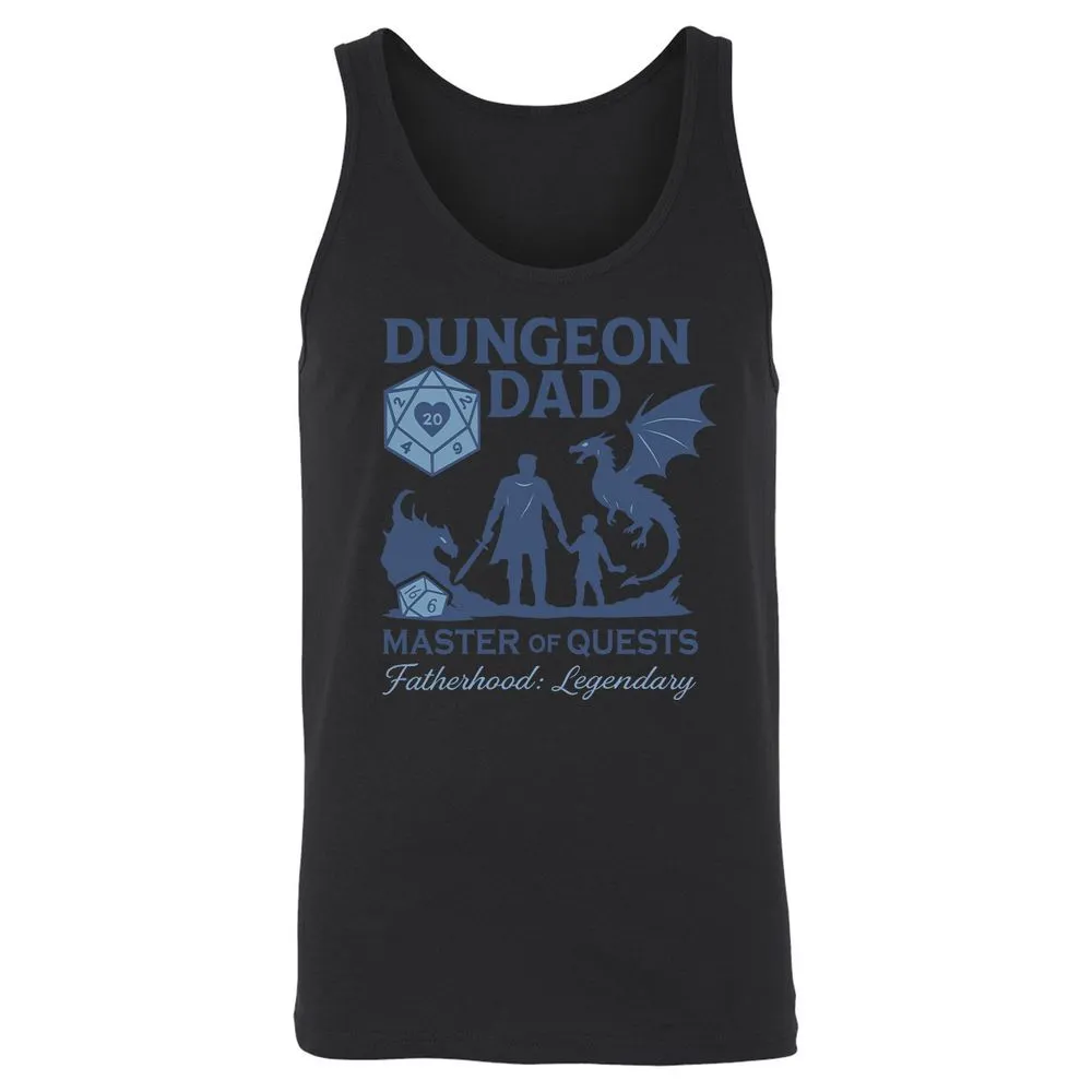 Dungeon Dad Master Of Quests Unisex Jersey Tank - Black - 14