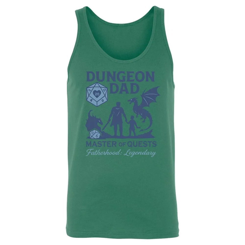 Dungeon Dad Master Of Quests Unisex Jersey Tank - Kelly - 9