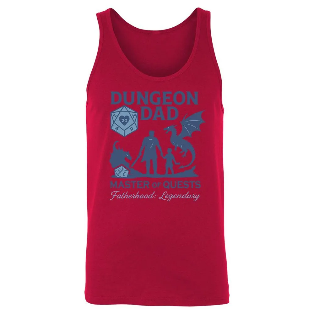 Dungeon Dad Master Of Quests Unisex Jersey Tank - Red - 11