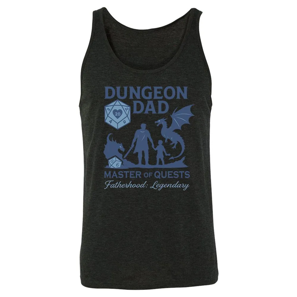 Dungeon Dad Master Of Quests Unisex Jersey Tank - Charcoal Black Triblend - 5
