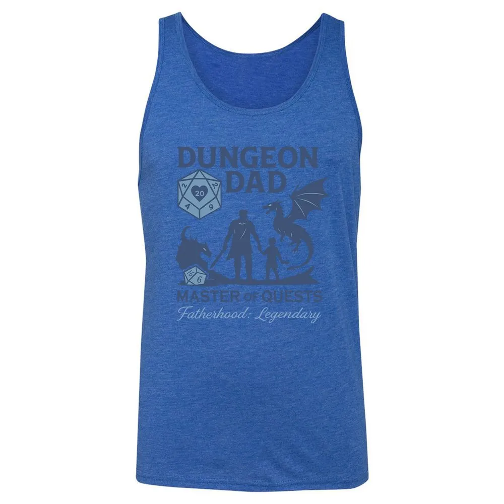 Dungeon Dad Master Of Quests Unisex Jersey Tank - True Royal Triblend - 12