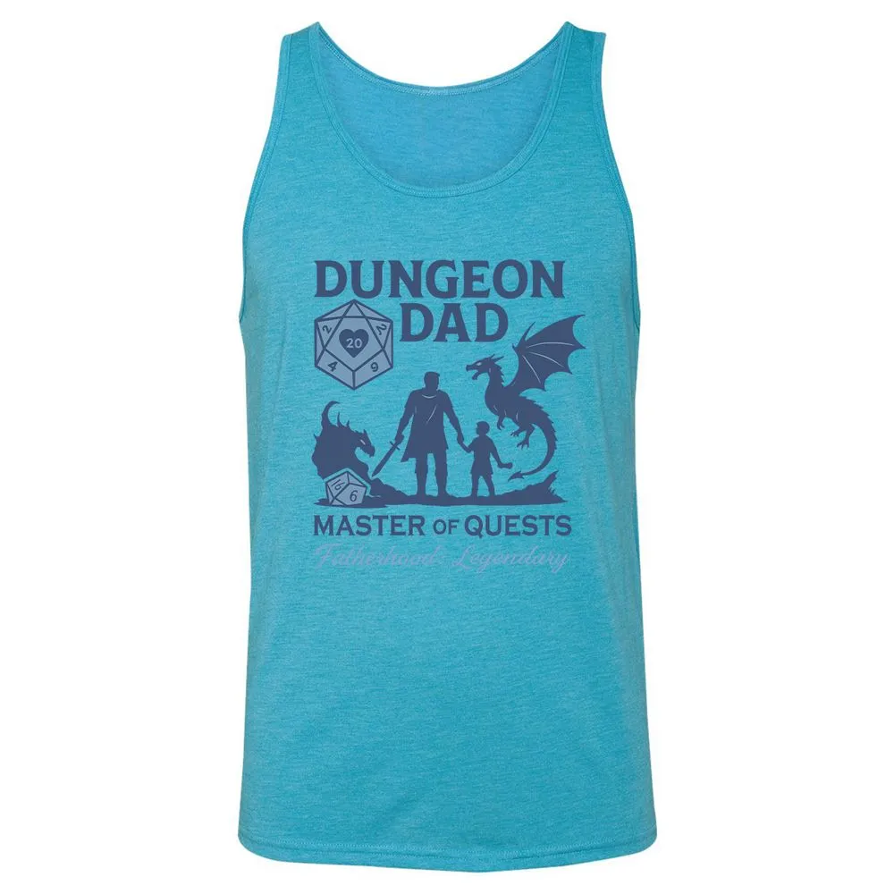 Dungeon Dad Master Of Quests Unisex Jersey Tank - Aqua Triblend - 3