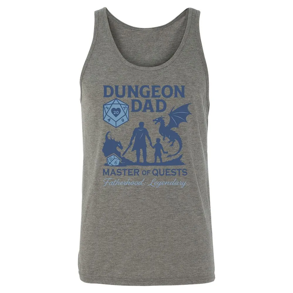 Dungeon Dad Master Of Quests Unisex Jersey Tank - Grey Triblend - 2