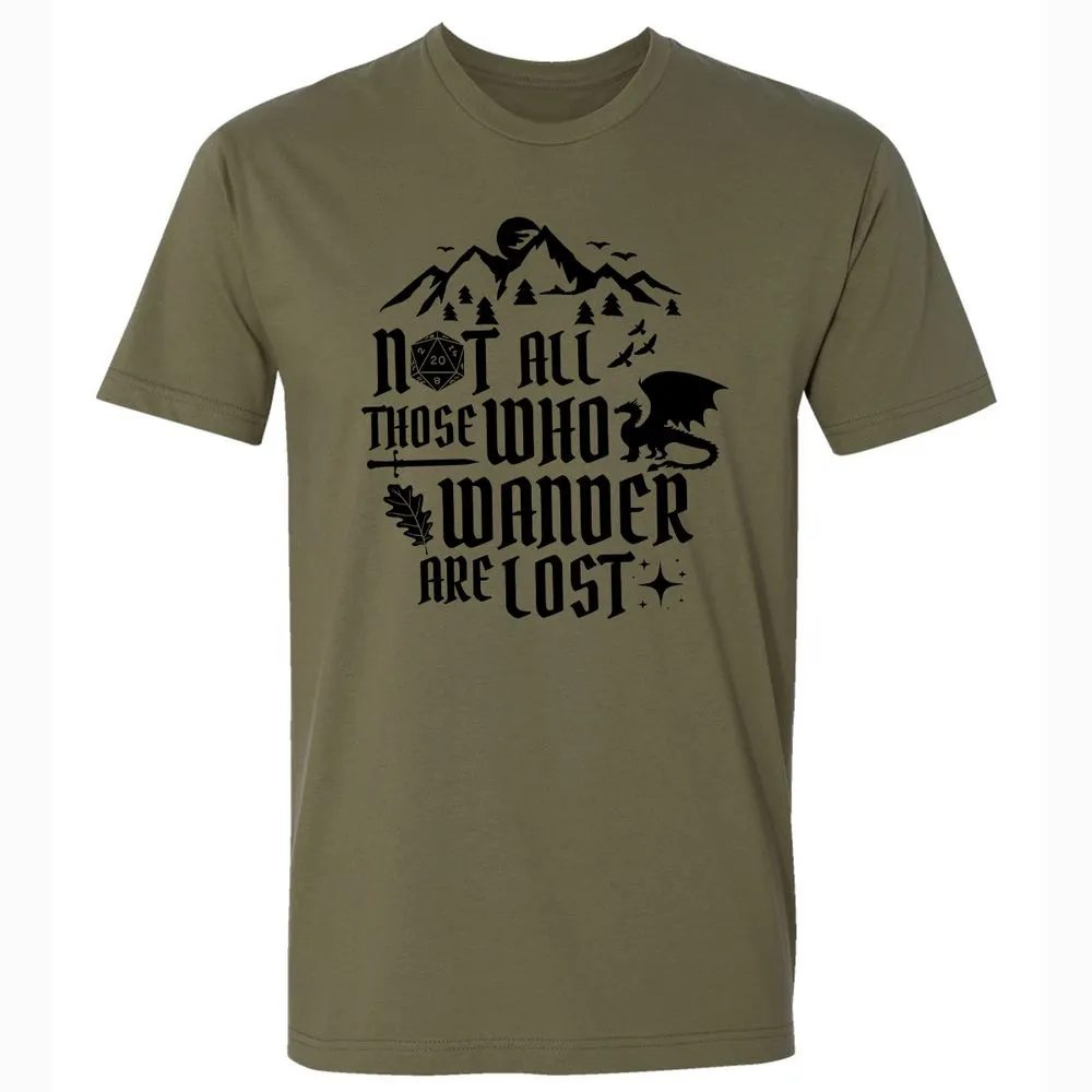 Not All Those Who Wander Are Lost Premium Unisex T-Shirt - Military Green - 5