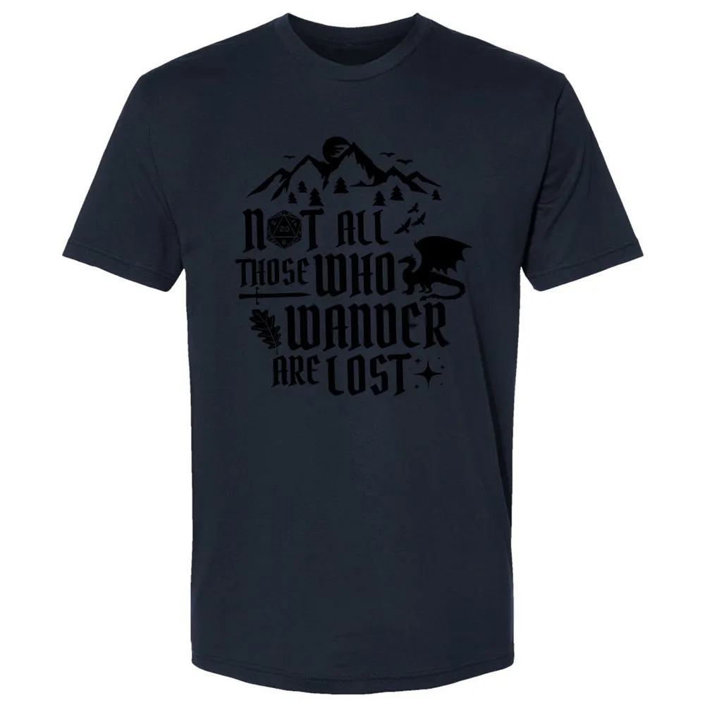 Not All Those Who Wander Are Lost Premium Unisex T-Shirt - Midnight Navy - 14