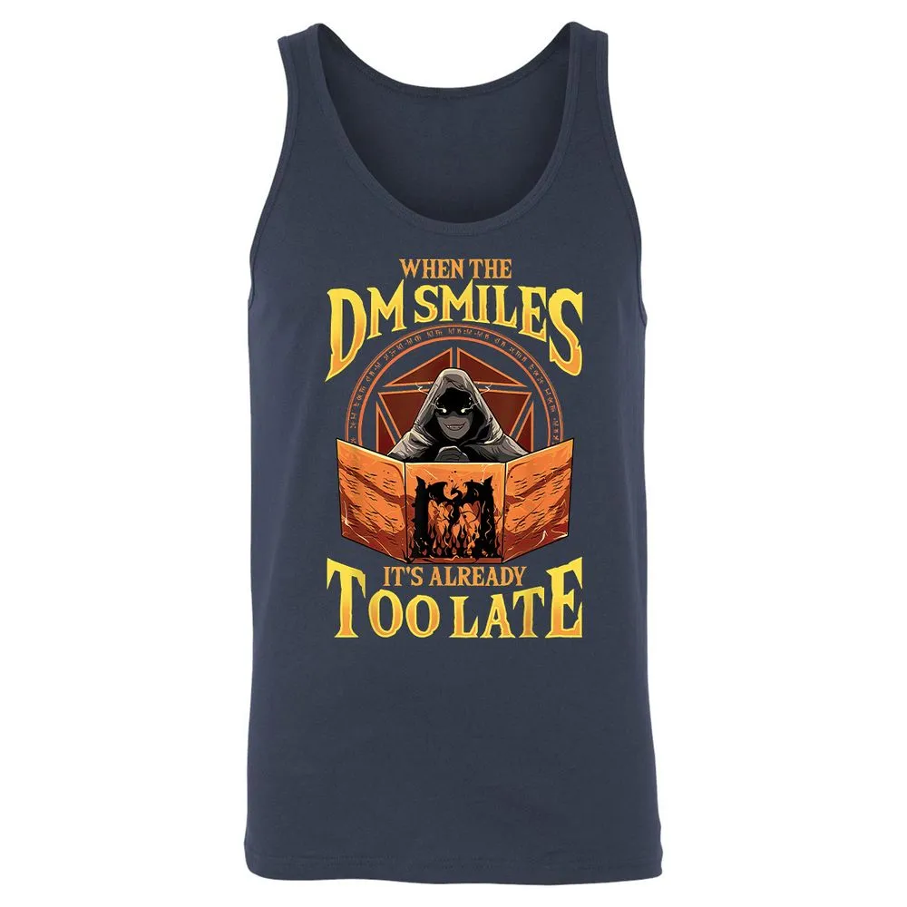 When The Dm Smiles Its Already Too Late Unisex Jersey Tank - Navy - 2