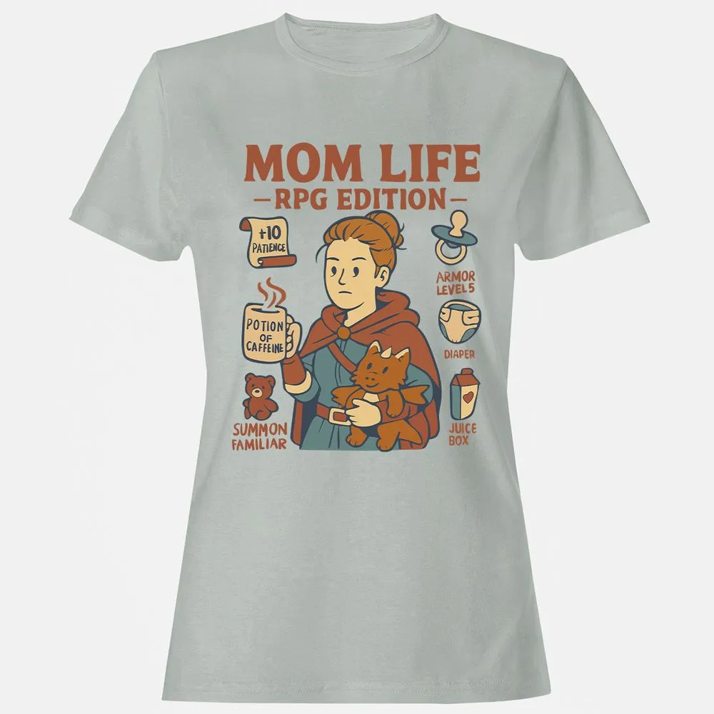 Mom Life RPG Edition Women's T-Shirt - Ash - 2