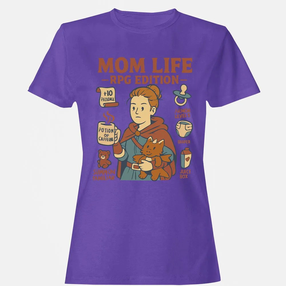 Mom Life RPG Edition Women's T-Shirt - Purple - 12