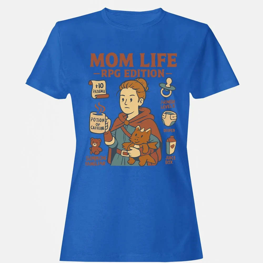 Mom Life RPG Edition Women's T-Shirt - Royal - 14