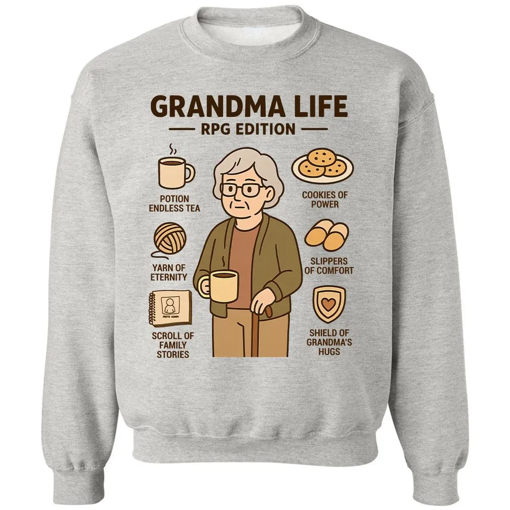Grandma Life RPG Edition Classic Unisex Sweatshirt - Ash - 2