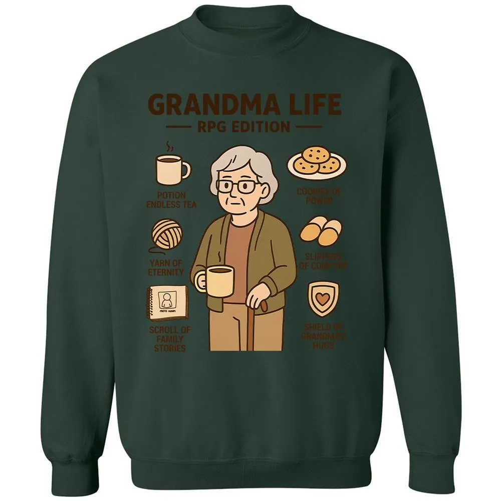 Grandma Life RPG Edition Classic Unisex Sweatshirt - Forest Green - 4