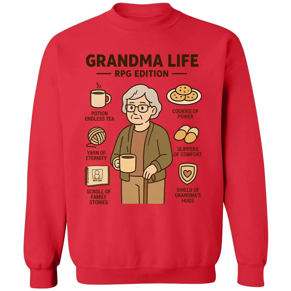 Grandma Life RPG Edition Classic Unisex Sweatshirt - Red - 5