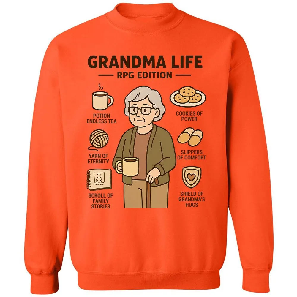 Grandma Life RPG Edition Classic Unisex Sweatshirt - Orange - 10