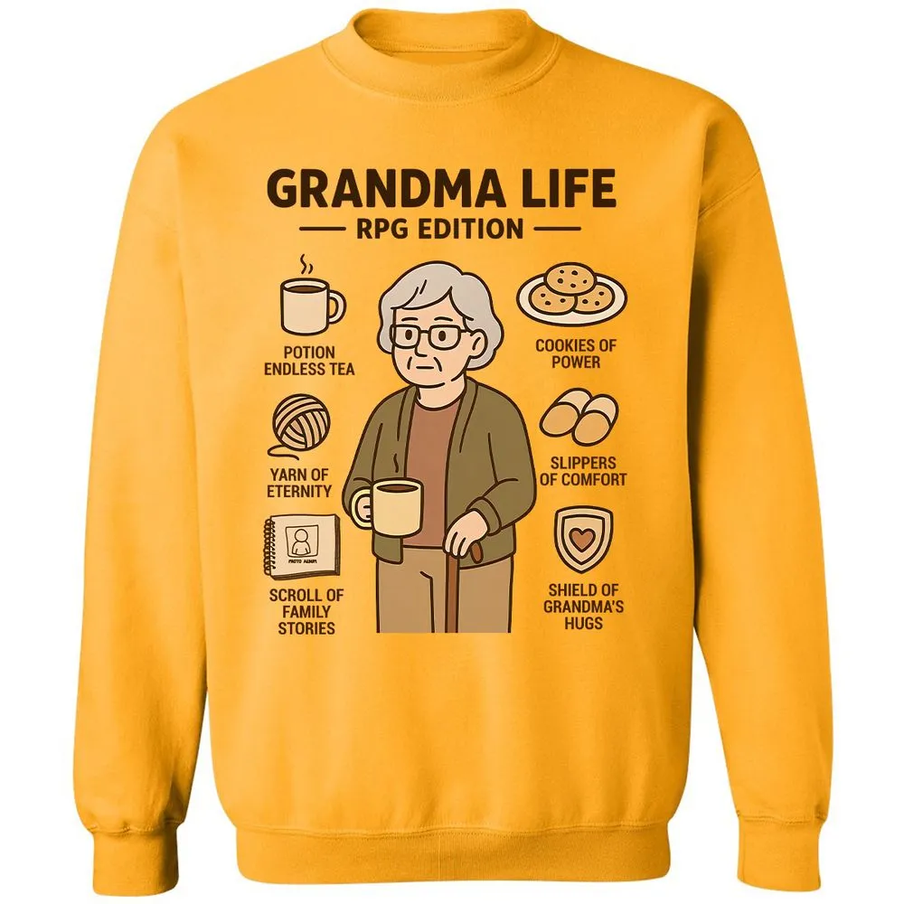 Grandma Life RPG Edition Classic Unisex Sweatshirt - Gold - 11