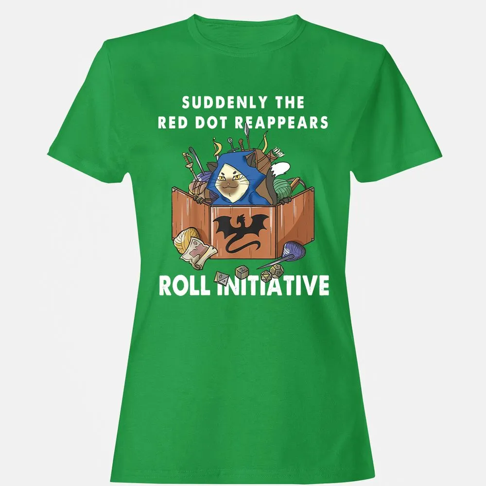 Suddenly The Red Dot Reappears Roll Initiative Women's T-Shirt - Irish Green - 7