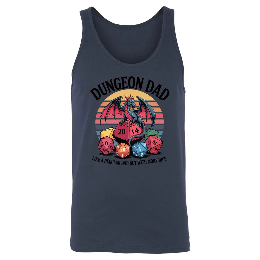 Dungeon Dad With More Dice Unisex Jersey Tank - Navy - 8