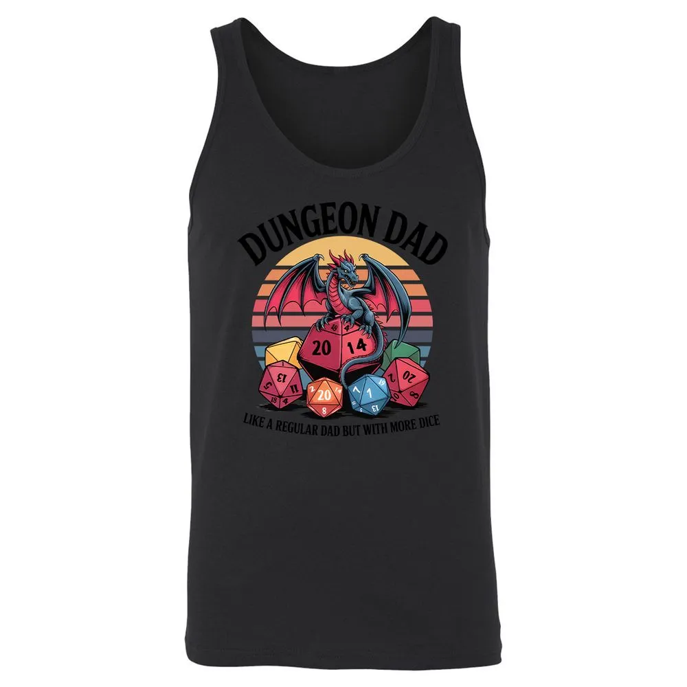 Dungeon Dad With More Dice Unisex Jersey Tank - Black - 14