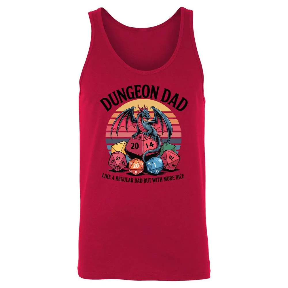 Dungeon Dad With More Dice Unisex Jersey Tank - Red - 11