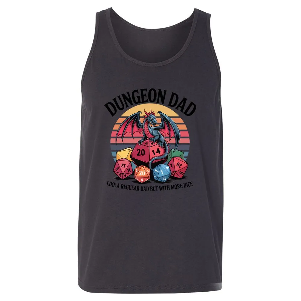 Dungeon Dad With More Dice Unisex Jersey Tank - Dark Grey - 7