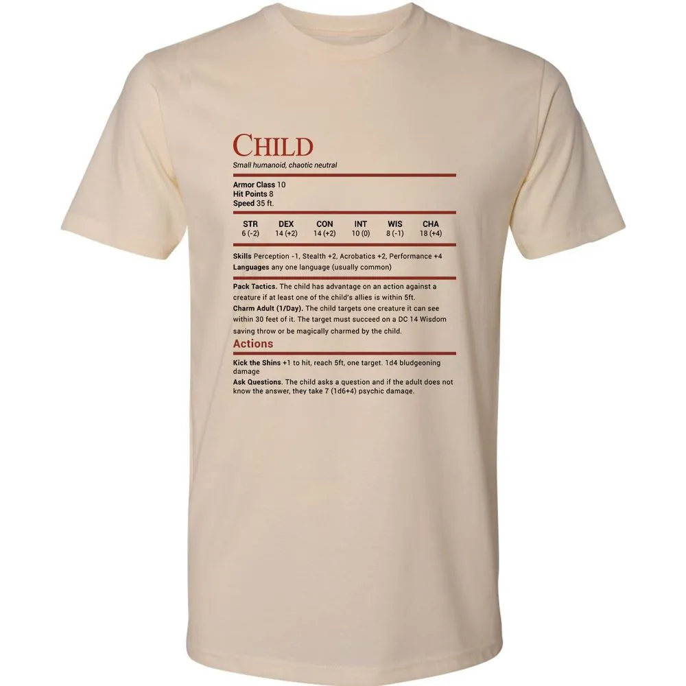 Child Stats Premium Unisex T-Shirt - Cream - 2