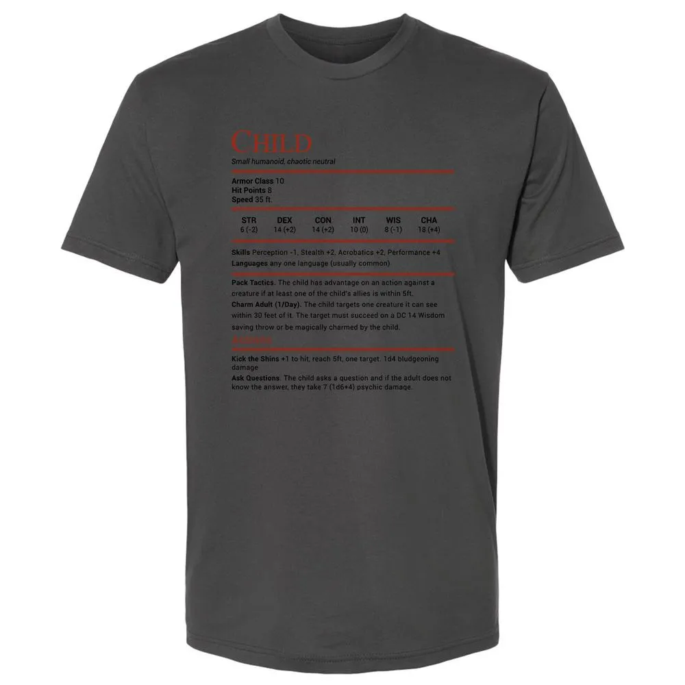 Child Stats Premium Unisex T-Shirt - Heavy Metal - 8