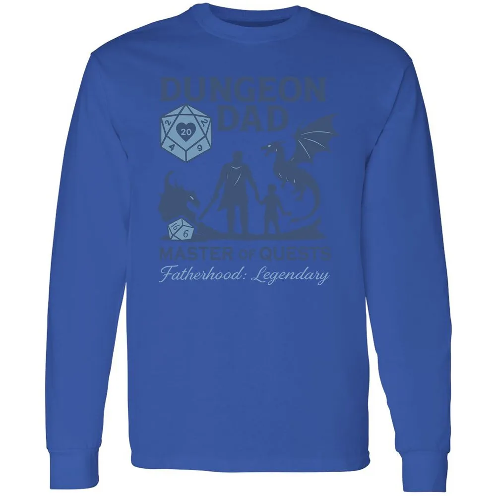 Dungeon Dad Master Of Quests Long Sleeve T-Shirt - Royal - 4