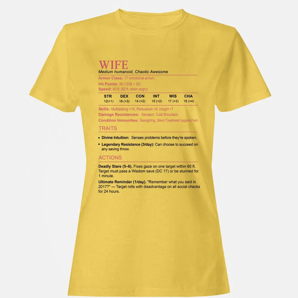 Wife Stats 2 Women's T-Shirt - Daisy - 4