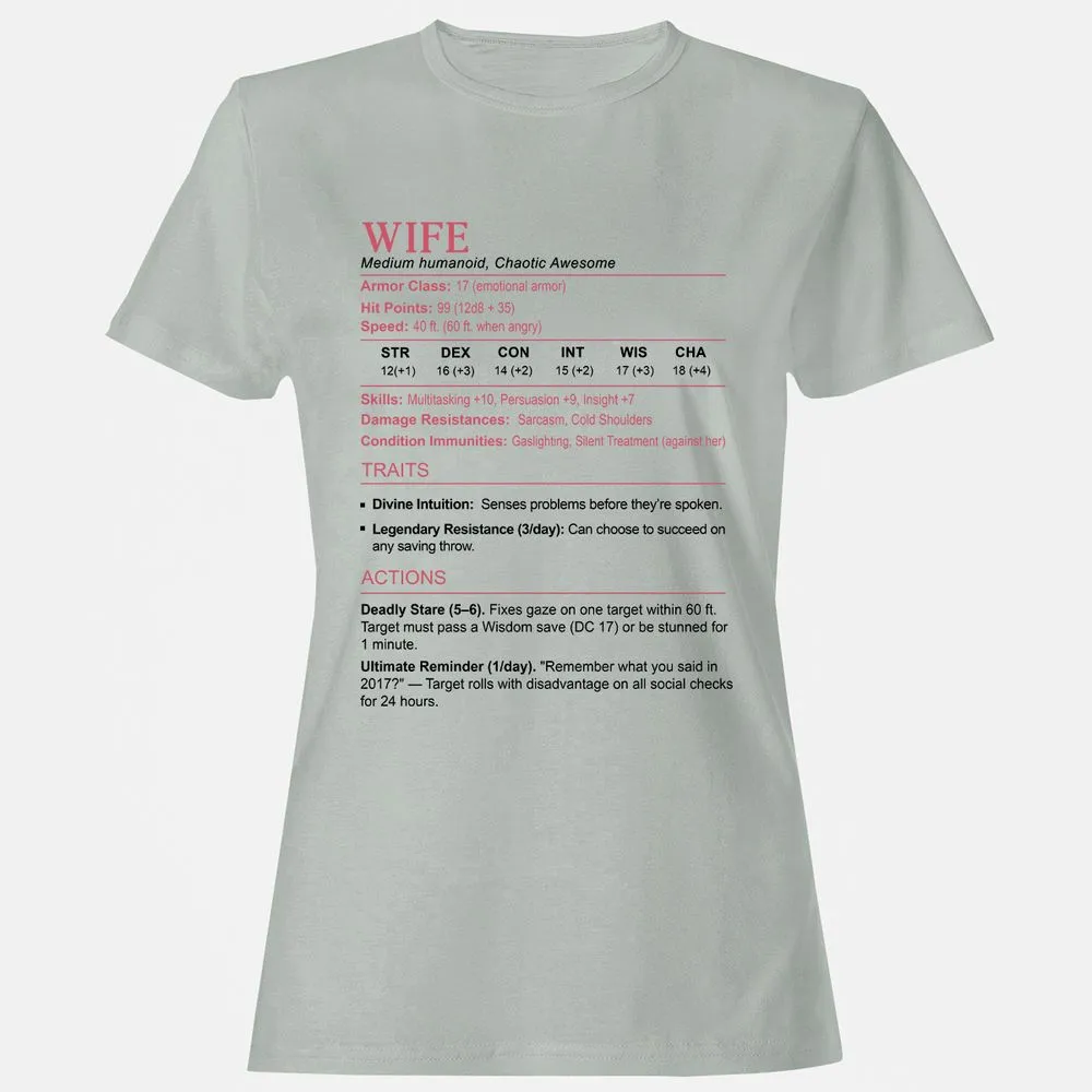 Wife Stats 2 Women's T-Shirt - Ash - 2