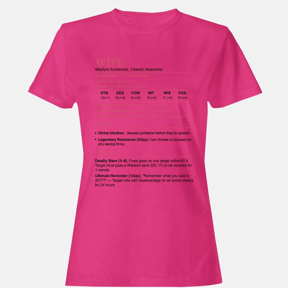 Wife Stats 2 Women's T-Shirt - Heliconia - 6