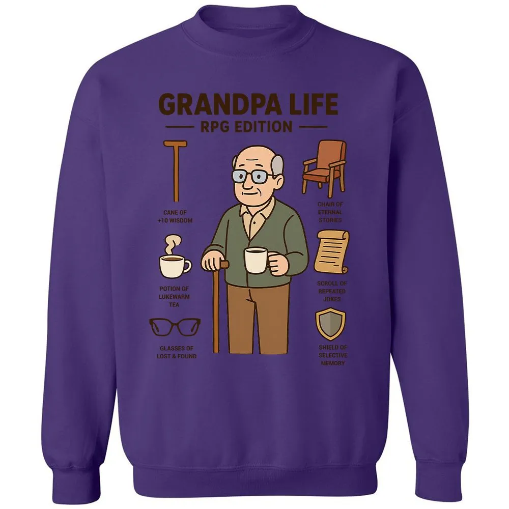 Grandpa Life RPG Edition Classic Unisex Sweatshirt - Purple - 6