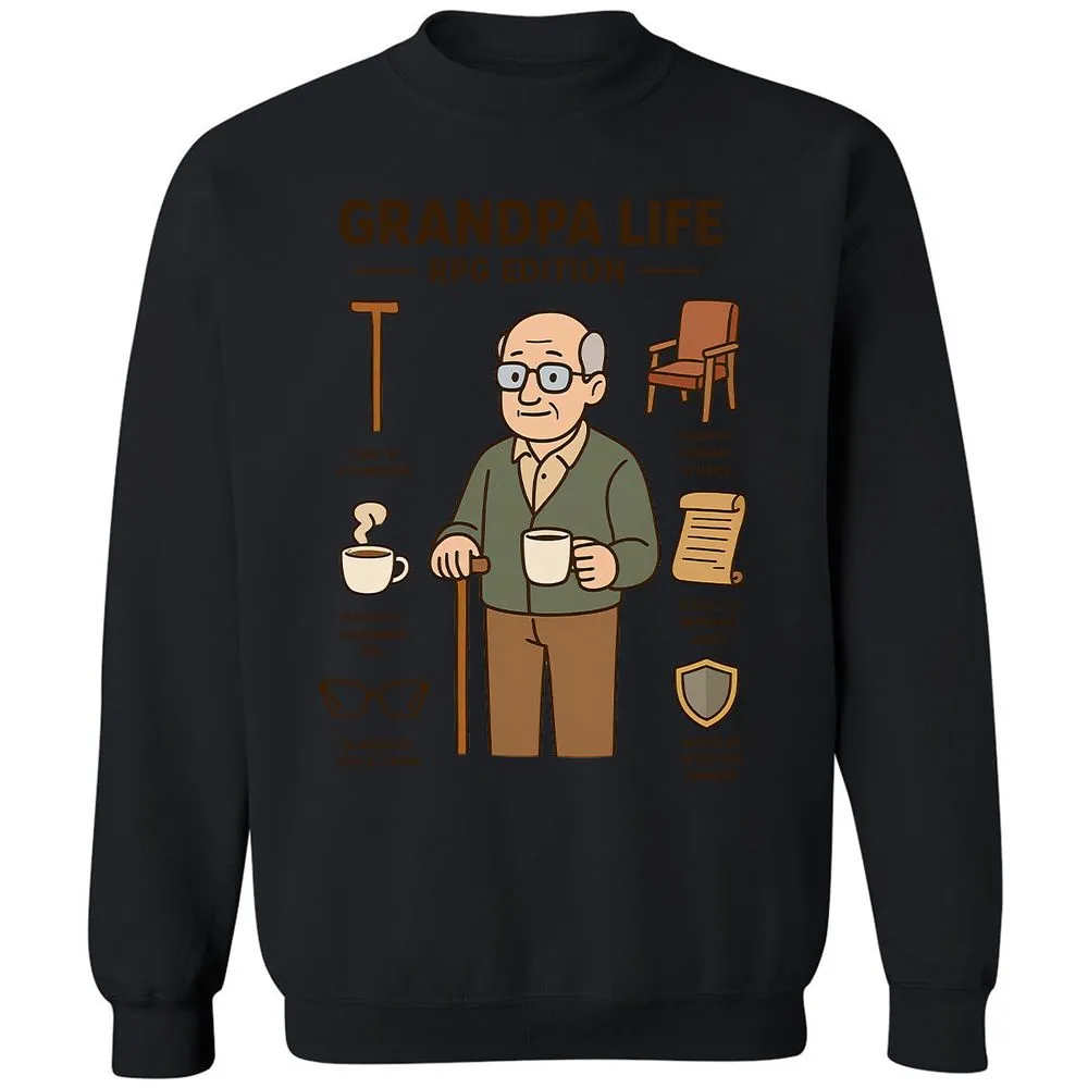Grandpa Life RPG Edition Classic Unisex Sweatshirt - Black - 12
