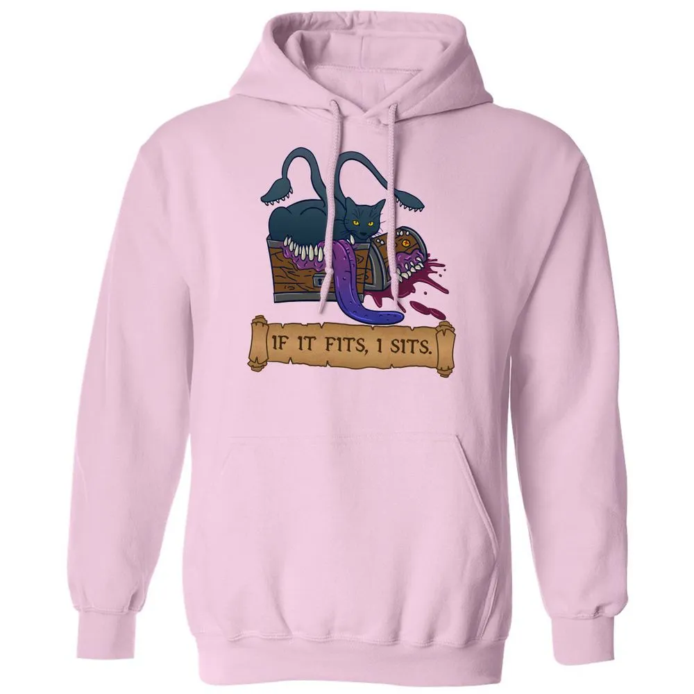If It Fits I Sits Classic Unisex Hoodie - Light Pink - 3