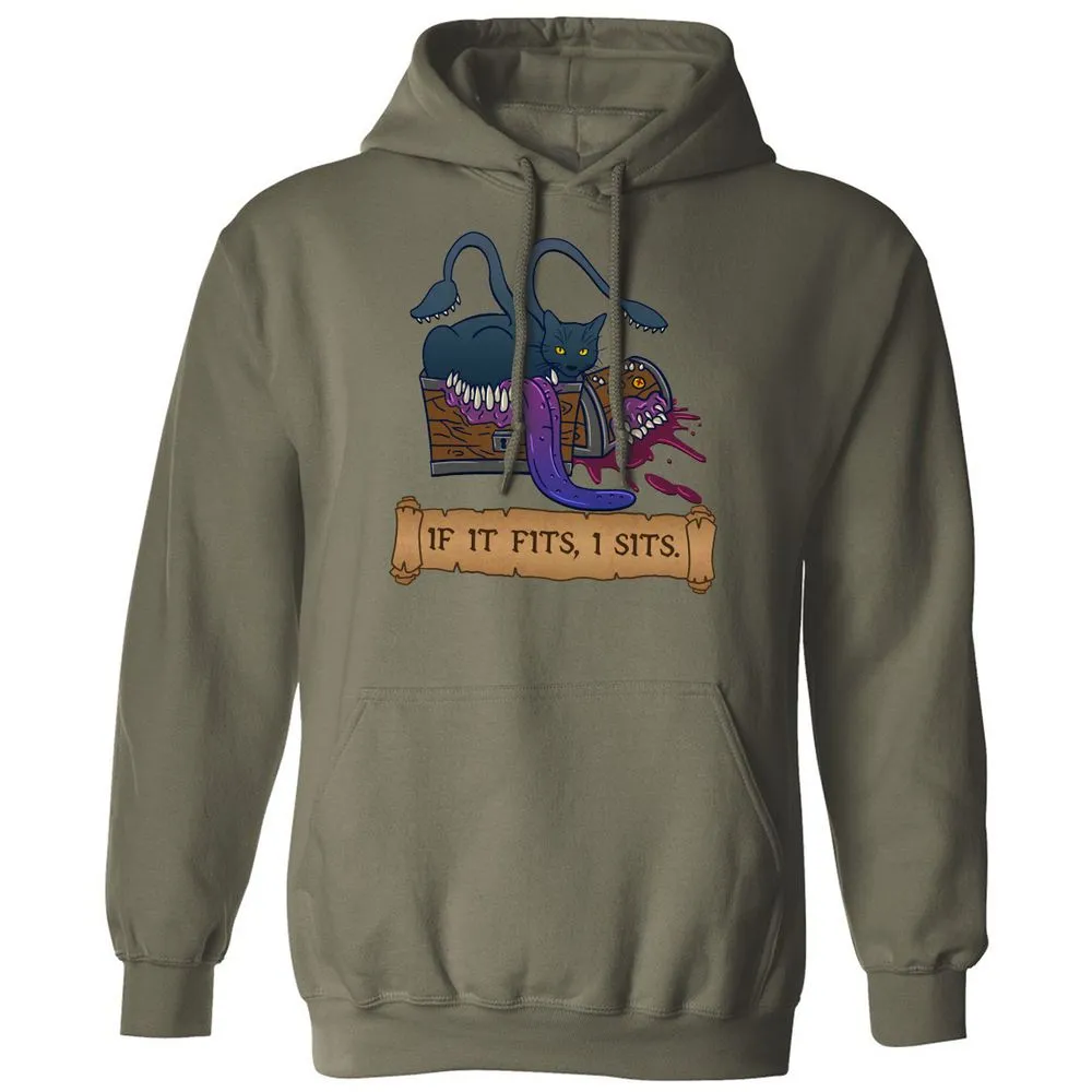If It Fits I Sits Classic Unisex Hoodie - Military Green - 4