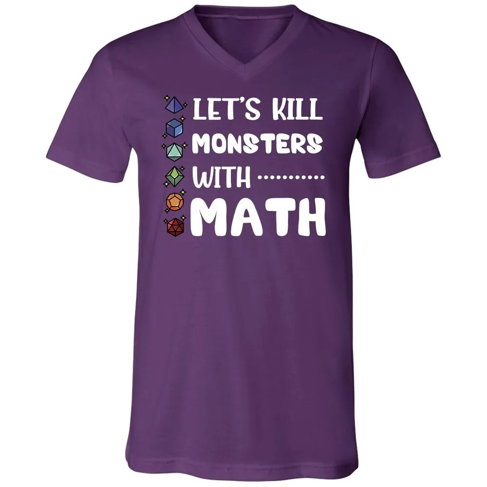 Let's Kill Monsters With Math Unisex V-Neck T-Shirt - Team Purple - 9
