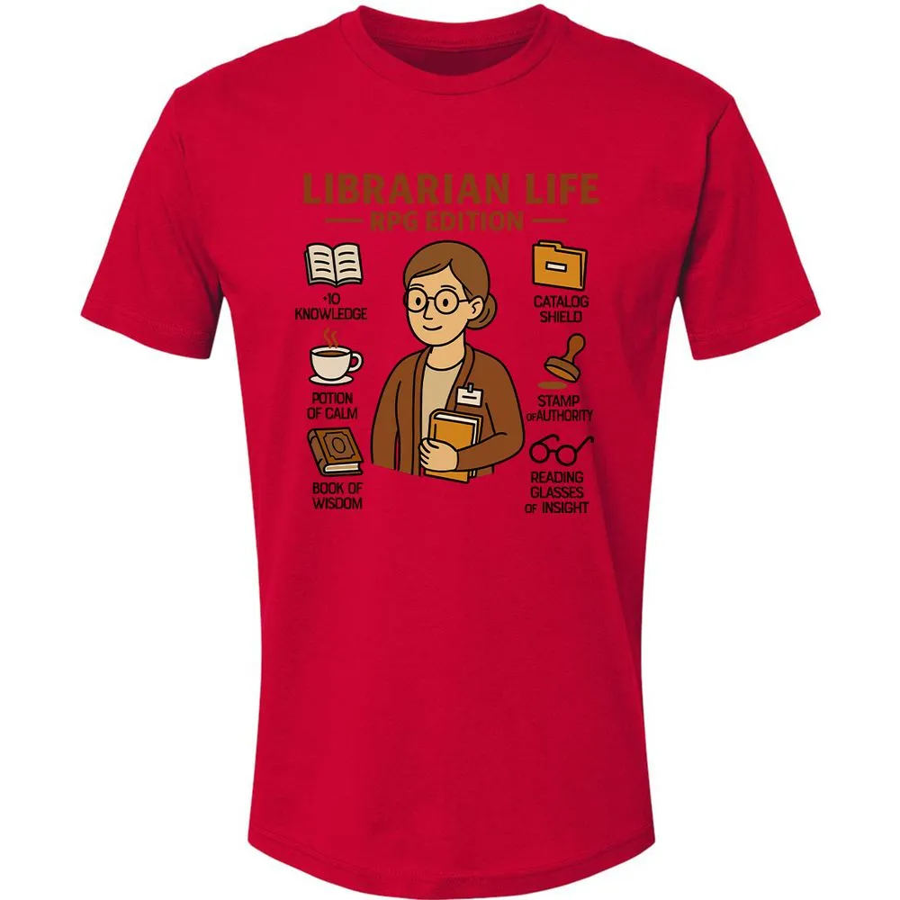 Librarian Life RPG Edition Premium Unisex T-Shirt - Red - 6