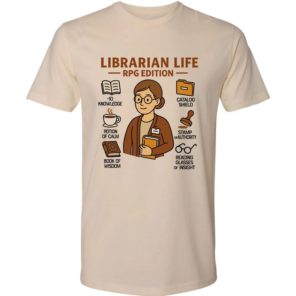 Librarian Life RPG Edition Premium Unisex T-Shirt - Cream - 2