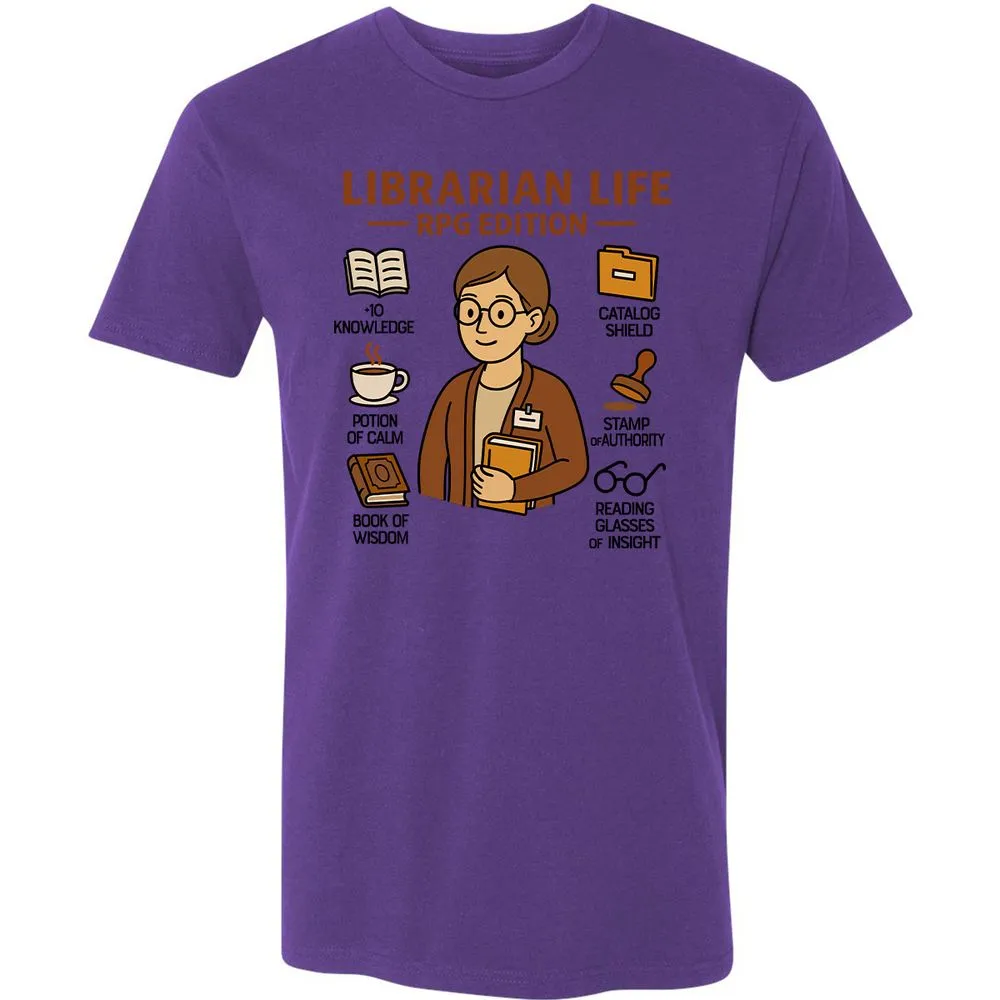 Librarian Life RPG Edition Premium Unisex T-Shirt - Purple Rush - 7