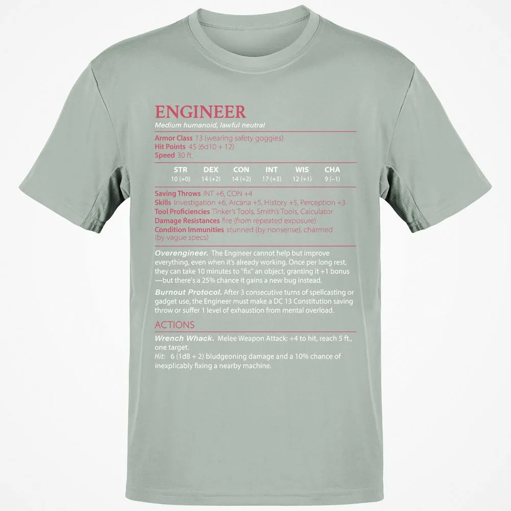 Engineer Stats Classic Unisex T-Shirt - Ash - 2