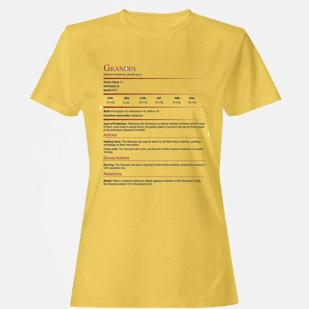 Grandpa Stat Block Women's T-Shirt - Daisy - 4