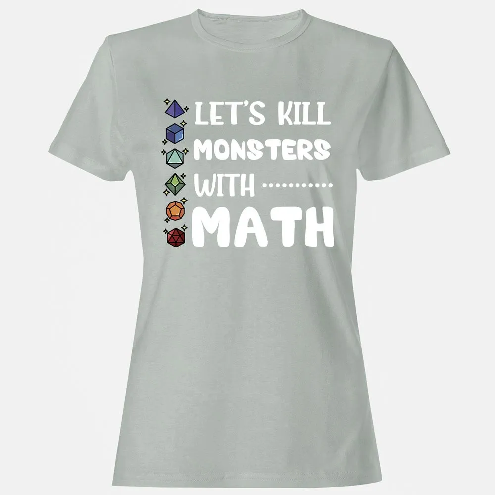 Let's Kill Monsters With Math Women's T-Shirt - Ash - 2