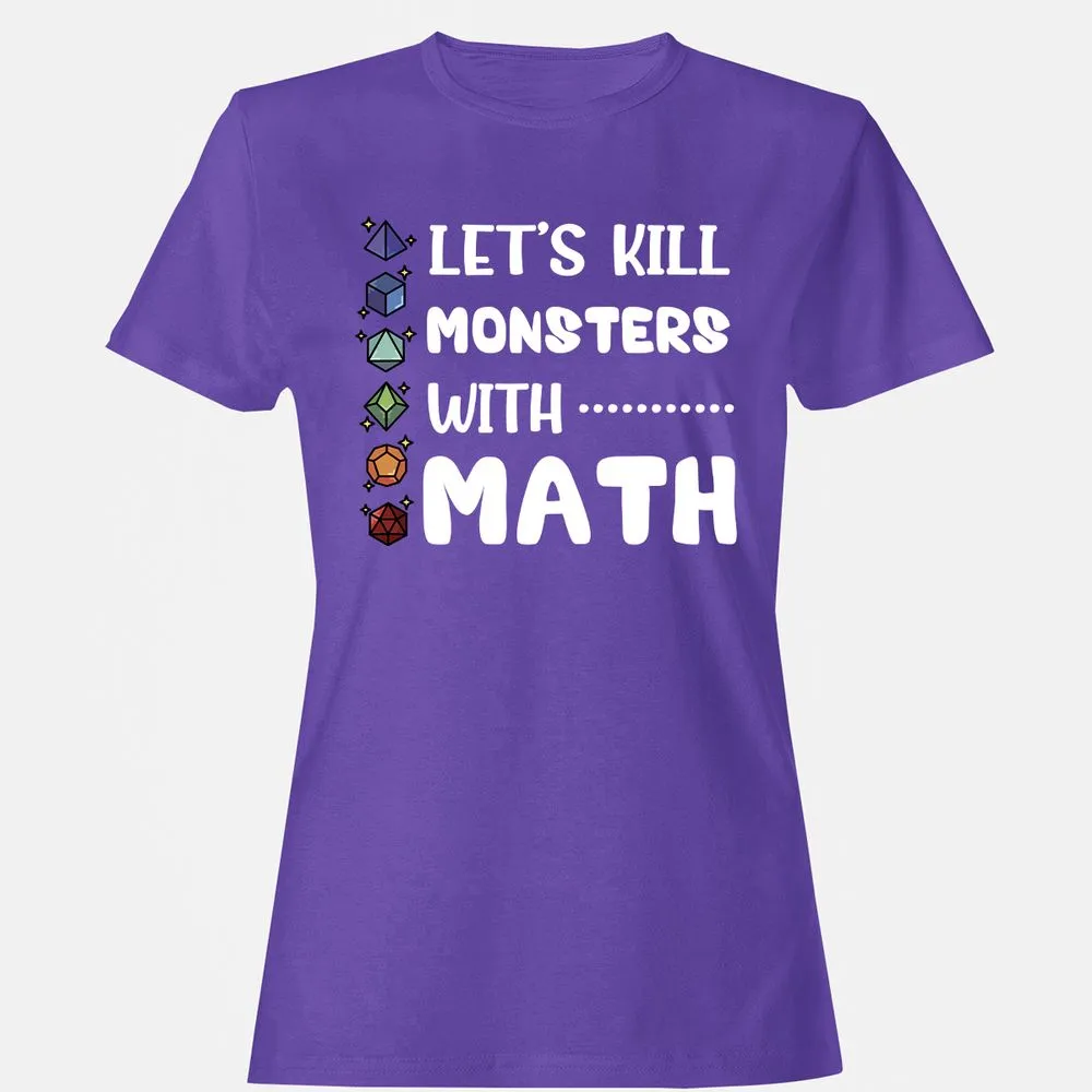 Let's Kill Monsters With Math Women's T-Shirt - Purple - 12