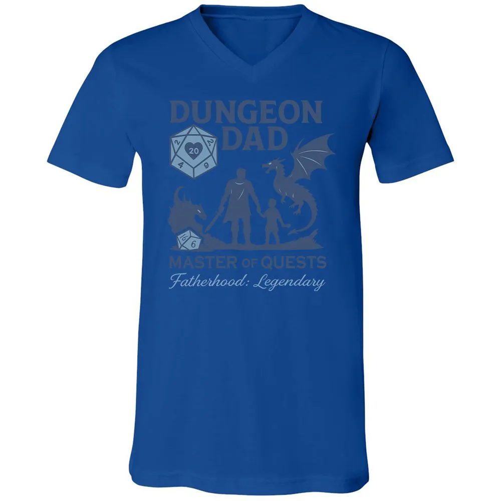 Dungeon Dad Master Of Quests Unisex V-Neck T-Shirt - True Royal - 4