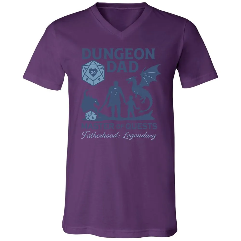 Dungeon Dad Master Of Quests Unisex V-Neck T-Shirt - Team Purple - 2