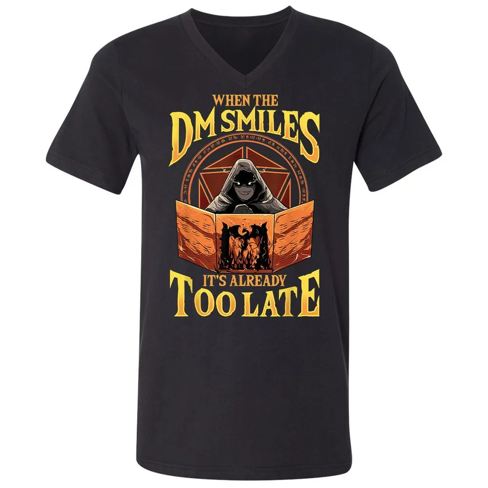 When The Dm Smiles Its Already Too Late Unisex V-Neck T-Shirt - Black - 1