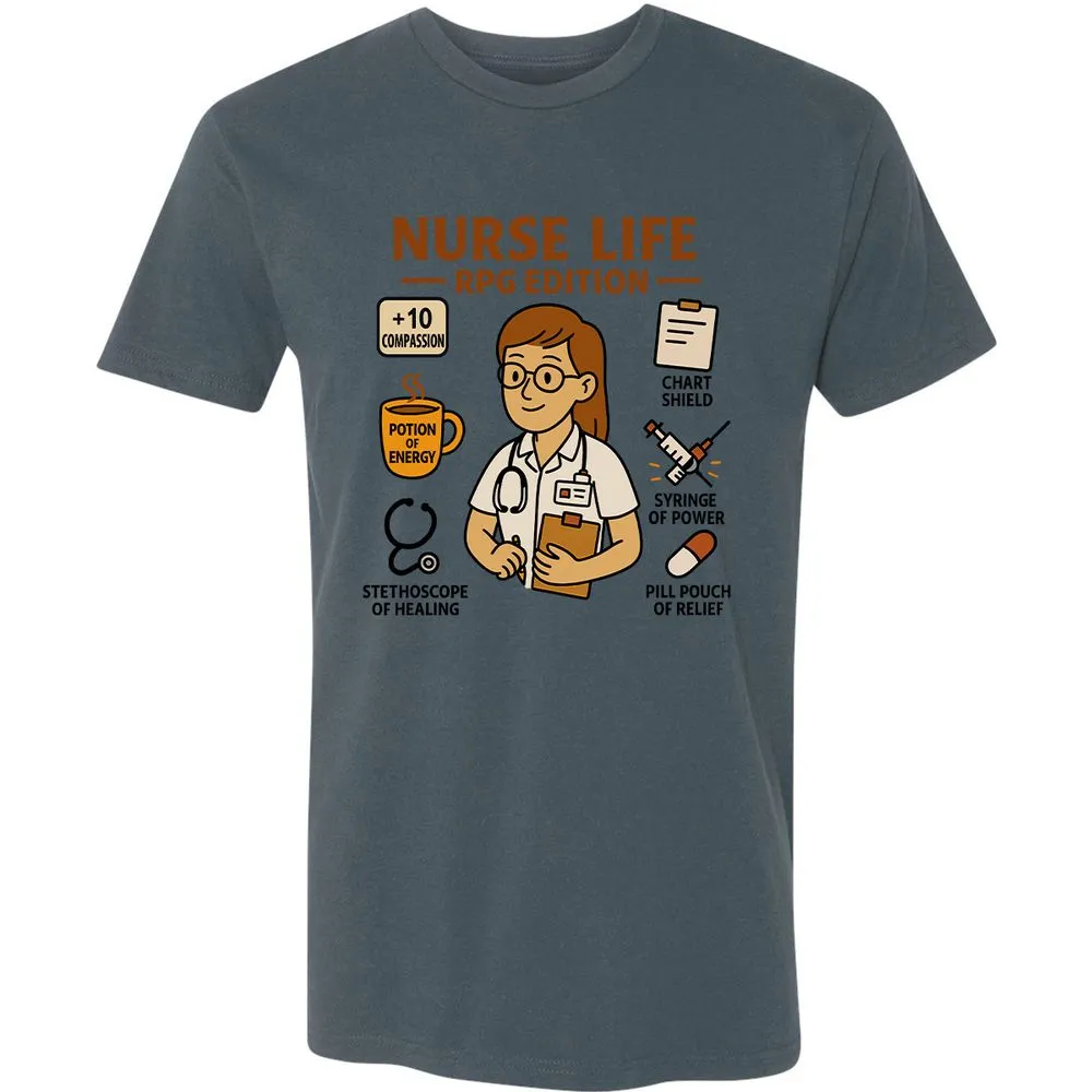 Nurse Life RPG Edition Premium Unisex T-Shirt - Indigo - 15