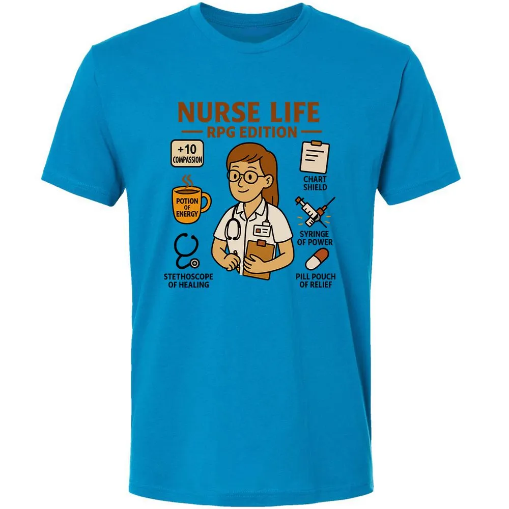 Nurse Life RPG Edition Premium Unisex T-Shirt - Turquoise - 4
