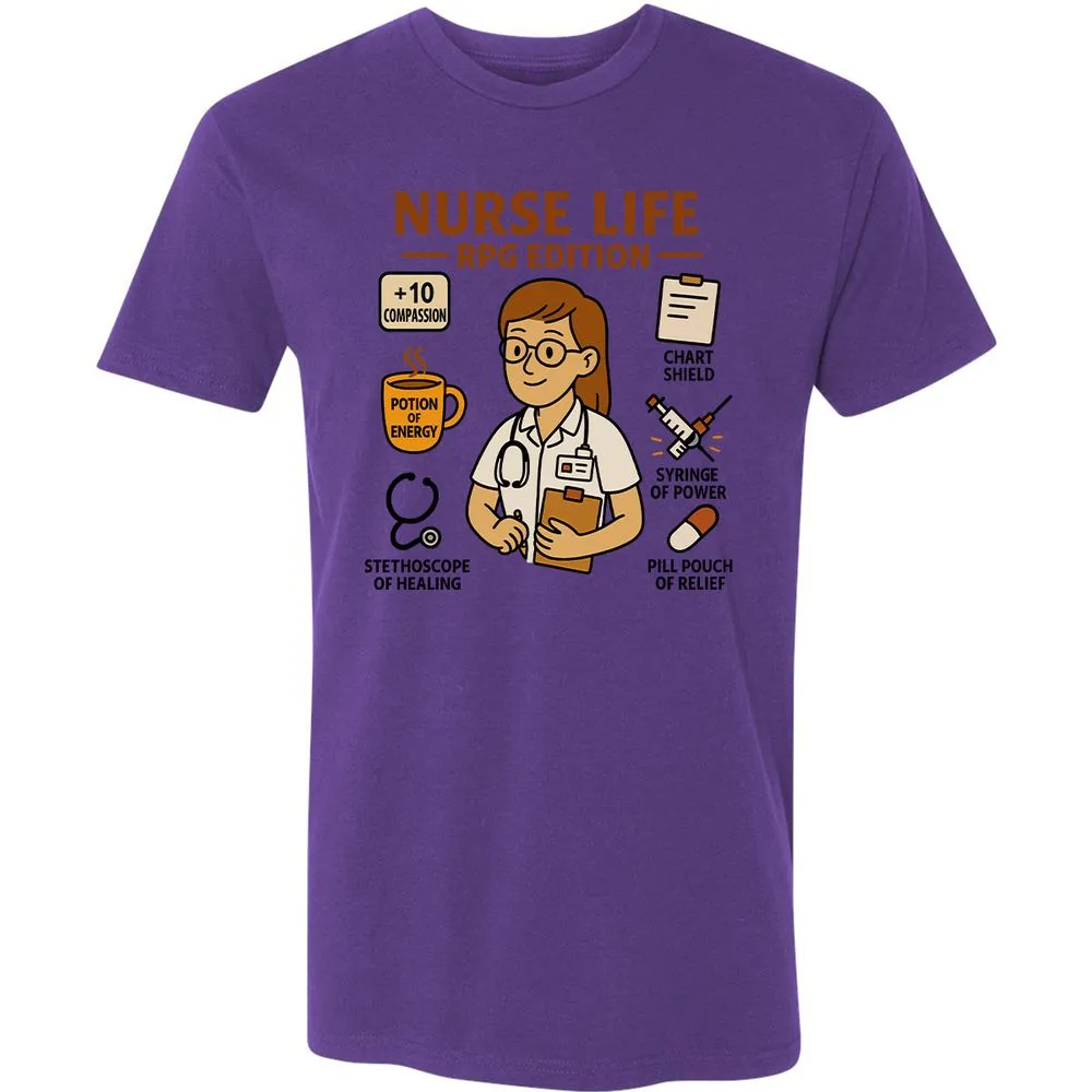 Nurse Life RPG Edition Premium Unisex T-Shirt - Purple Rush - 7