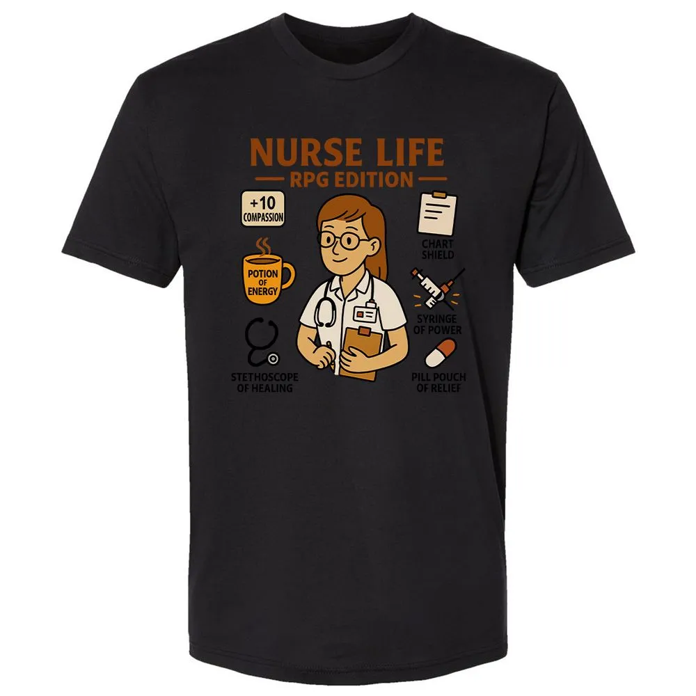 Nurse Life RPG Edition Premium Unisex T-Shirt - Black - 16
