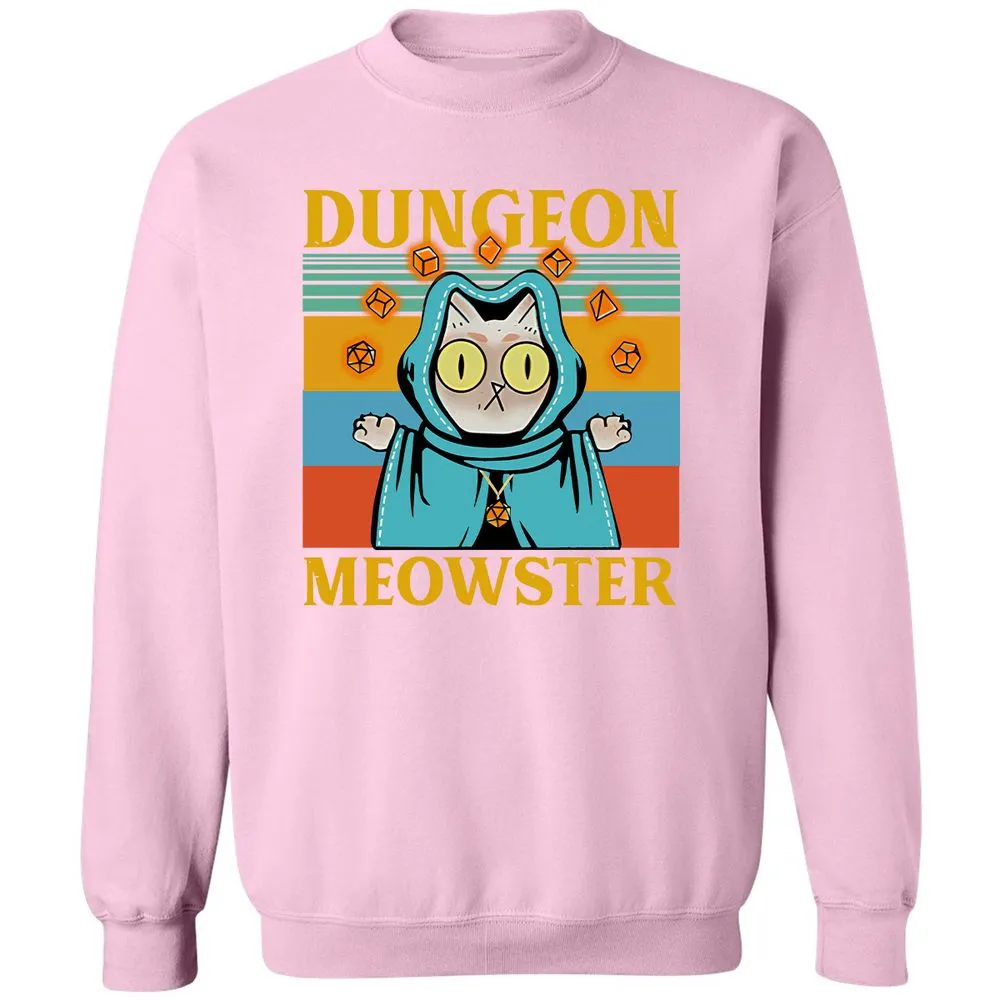 Dungeon Meowster Classic Unisex Sweatshirt - Light Pink - 3
